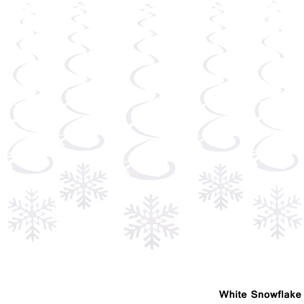 White Snowflake Новинка! 6 шт. потолочное вихревое украшение металлик для свадьбы, Рождества, Хэллоуина, дня рождения, вечеринки - Цвет: White Snowflake