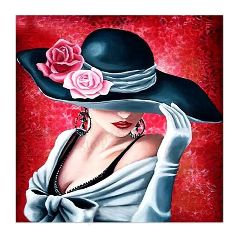 Алмазная краска 5D круглая/квадратная сделай сам вышивка крестиком шляпа икона