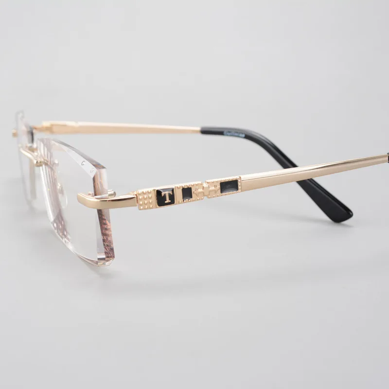 

Vazrobe Mens Glasses Frame Gold Rimless Eyeglasses Man Prescription Spectacles Clear Lens for Myopia Optical Eyeglass Male Brand