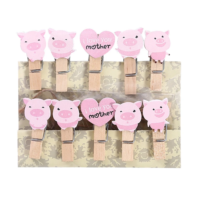 10 шт./лот Мультяшные деревянные украшения в виде единорога фламинго