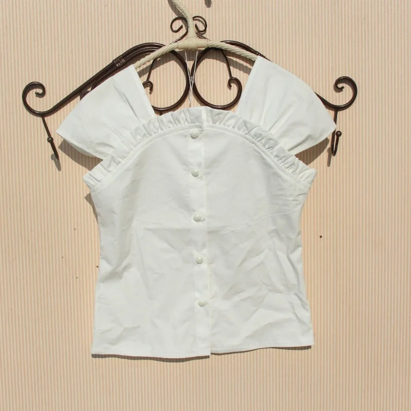 design 4 white Г., летняя шифоновая блузка для девочек-подростков Топ, рубашка в горошек блузки для девочек топы, Детские рубашки одежда для детей 6, 8, 10, 12 лет - Цвет: design 4 white
