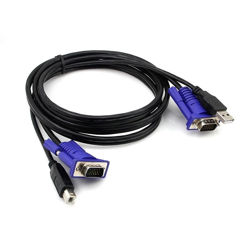 4 порта VGA KVM переключатель коробка USB 2,0 SVGA коммутатор с кабелями для клавиатуры мышь монитор ПК ноутбук компьютеры