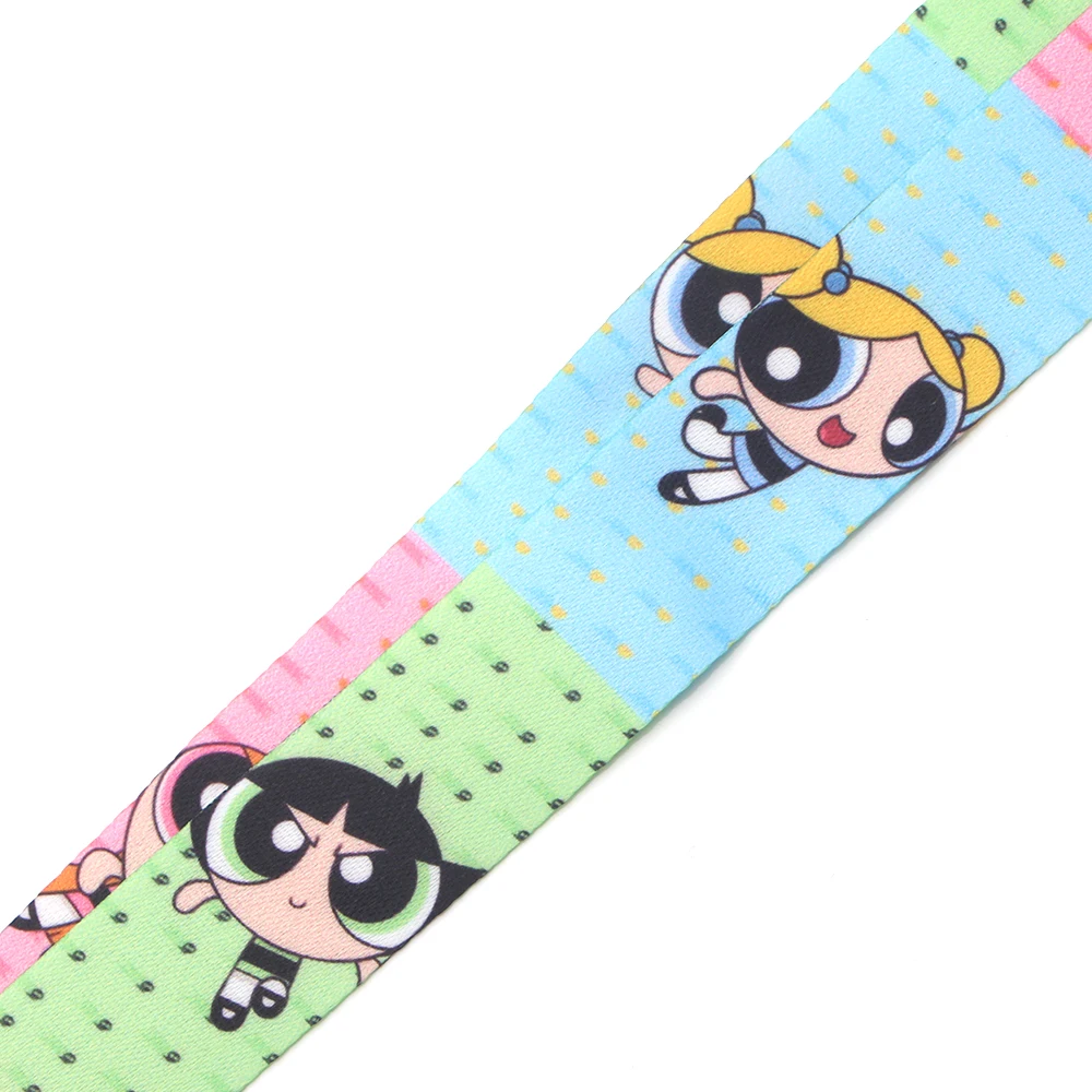 V195 Powerpuff девушки ремешки с анимационными персонажами шнурки ID значок шеи ремни веревка цепи ожерелье ювелирные изделия