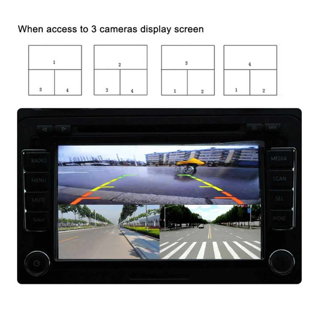 Front Switch Box Camera 4 Channels Side Automatic Rear View Right Left Safety For Car Split Monitor Available Control Video | Автомобили и
