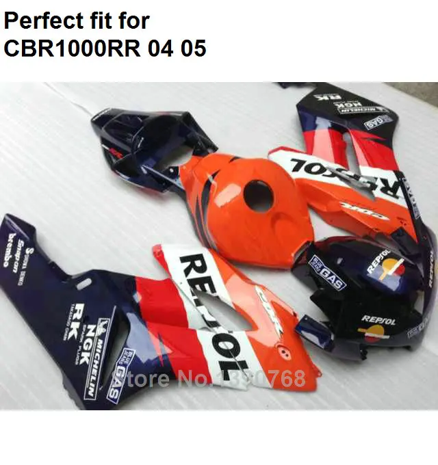 Бесплатная 7 подарков обтекатели для мотоцикла Honda CBR1000RR 04 05 красный черный