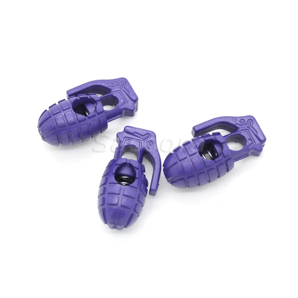 Purple 12 шт Пластиковые Красочные гранаты стиль зажим для лямок рюкзака для Паракорда/обуви кружева/одежда - Цвет: Purple
