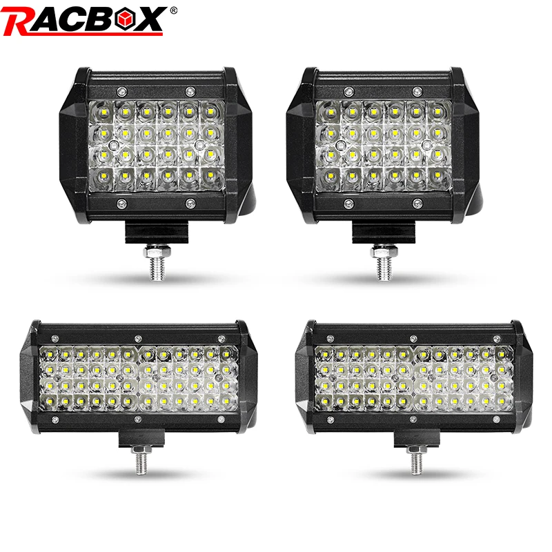 RACBOX пара четырехрядных 4 дюймовых 7 стандартных фар 12 в 24 В для Jeep Lada Niva Offroad 4WD ATV