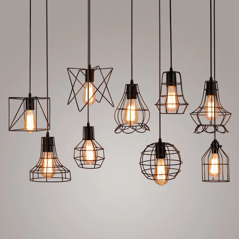 star wish Loft American country restaurant pendant light retro industrial wind clothing store creative bar birdcage hanging lamp | Освещение