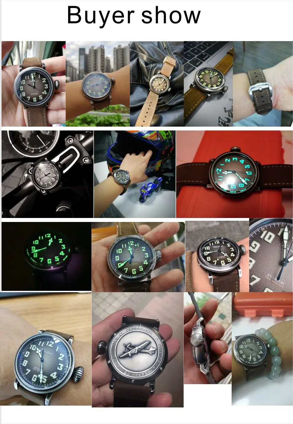 San Martin New Men's Pilot Retro Watch Stainless Steel Diving Watch 300mWater Resistant Swiss Movement Wristwatch Sapphire Glass