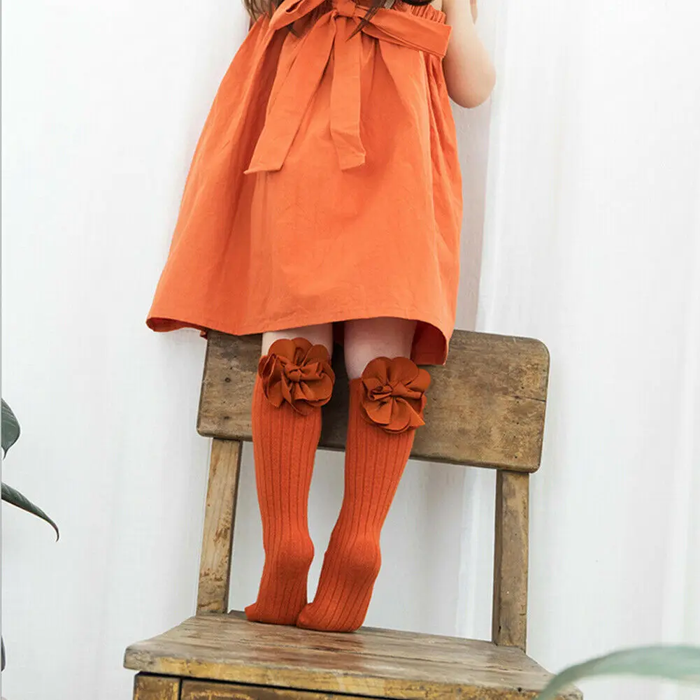 Детская одежда для девочек младенческой Гольфы цветок чулок хлопковые чулки