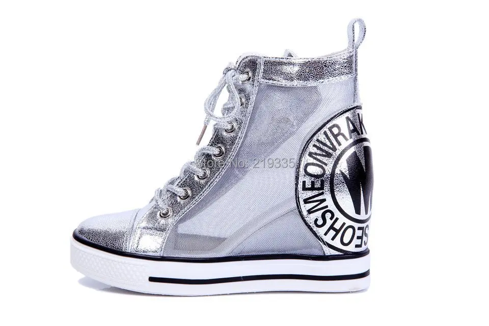 New 2014 Summer Breathable Height Increasing Shoes Woman Transparent Fashion Sneakers Women Flats High Top Wedge | Обувь