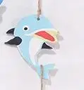 Y000007-Lbluedolphin Средиземноморский стиль Морская звезда маленькая Рыбная нить настенные подвесные предметы интерьера ресторана детского сада настенные вешалки - Цвет: Y000007-Lbluedolphin