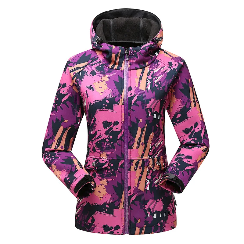 Камуфляж мягкой оболочки зимняя женская обувь лыжные куртки открытый