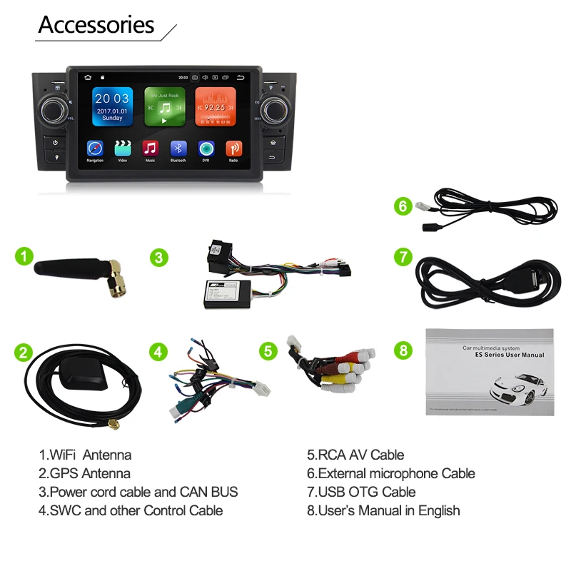 7 &quotсенсорный экран 4G Android 8 1 Автомобильный gps навигация для Fiat Grande Punto Linea Авто