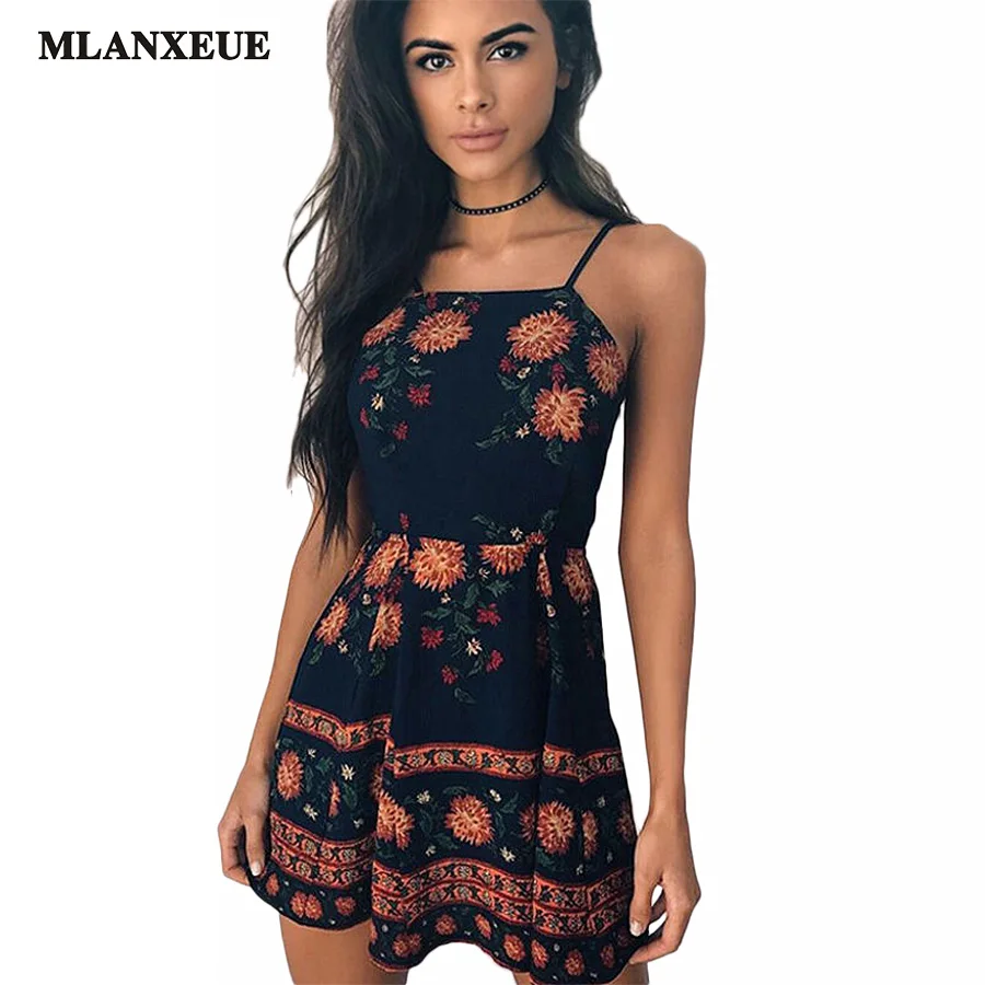 Пикантные с открытыми плечами летнее платье 2017 Спагетти ремень пляжные платья