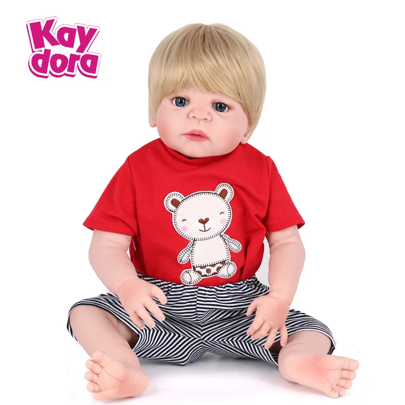 Kaydora 22 дюйма силиконовая кукла Reborn красивая игрушка для мальчиков с одеждой
