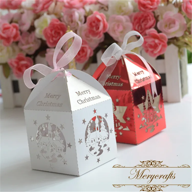 Hot christmas gifts laser cut decorative invitation white magnetic gift box | Дом и сад