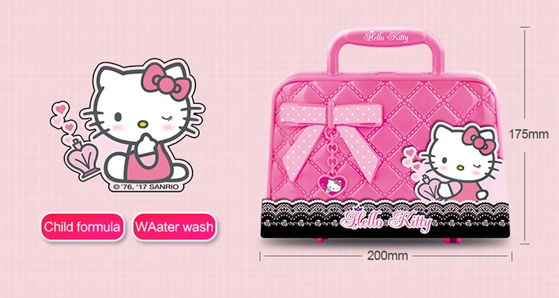 100FUN Children's Toys Girl Cosmetic Set Safety Princess Hello Kitty Makeup Box Little Girl Birthday Gift Toys For Children