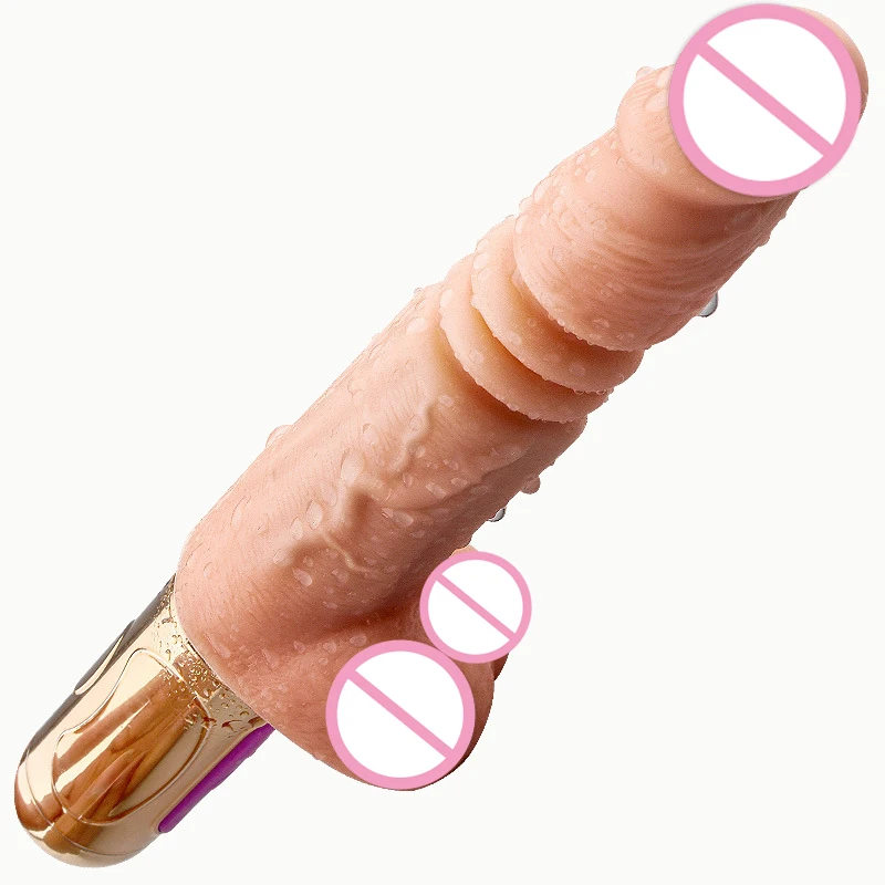 Вибраторы для женщин автоматический телескопический фаллоимитатор с подогревом