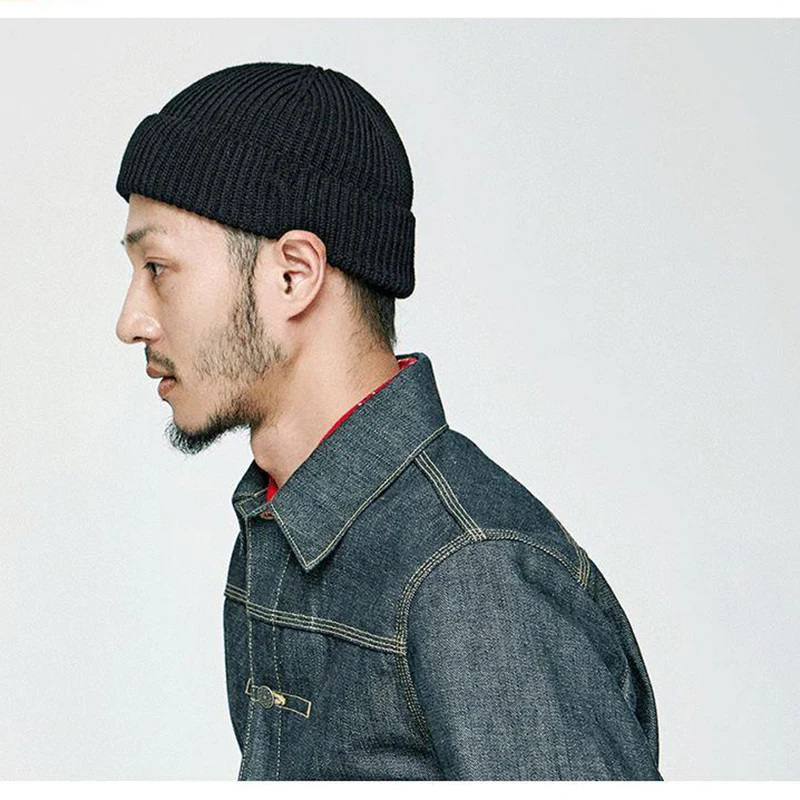 Winter Adult Men Knitted Beanie Casual Short Hat Mens Cap Cotton Beanies Skullies Retro Hip Hop Hat Fashion Warm Caps Women