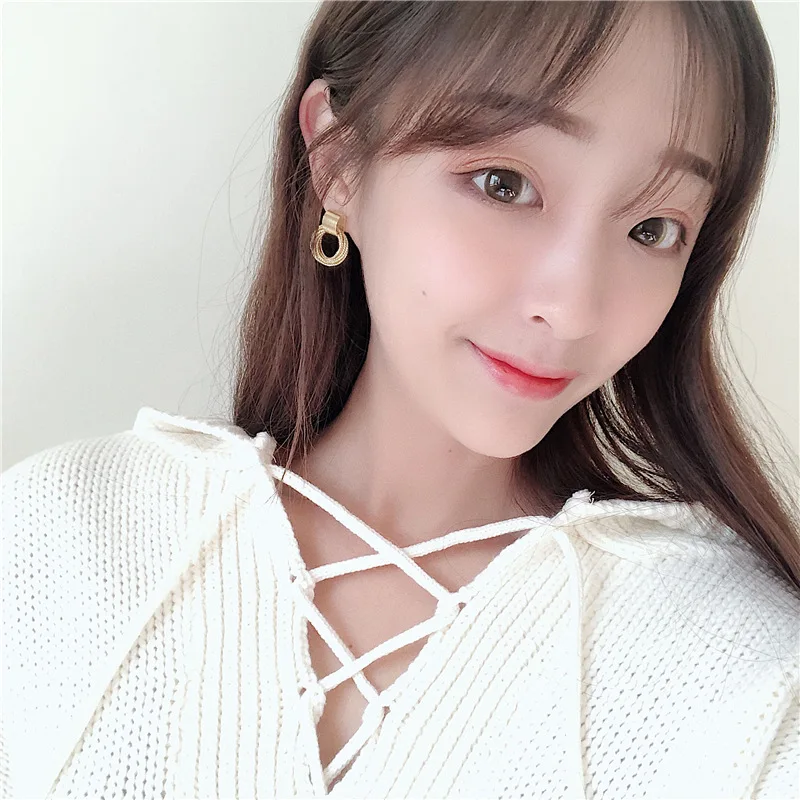 Современные женские серьги 2020 модные круглые геометрические Висячие для женщин