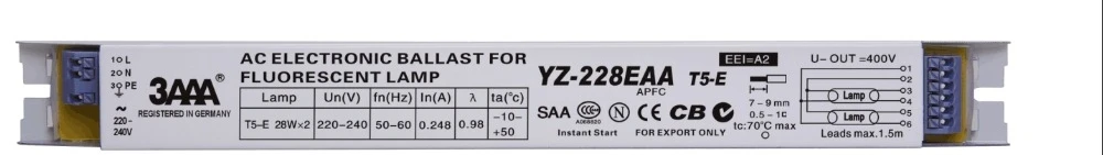 3AAA YZ-128EAA YZ-228EAA YZ-328EAA выпрямителя T5-E 220-240V 2*28W 3*28W T5 электронные балласты для T5 Хо флуоресцентная лампа в виде трубки