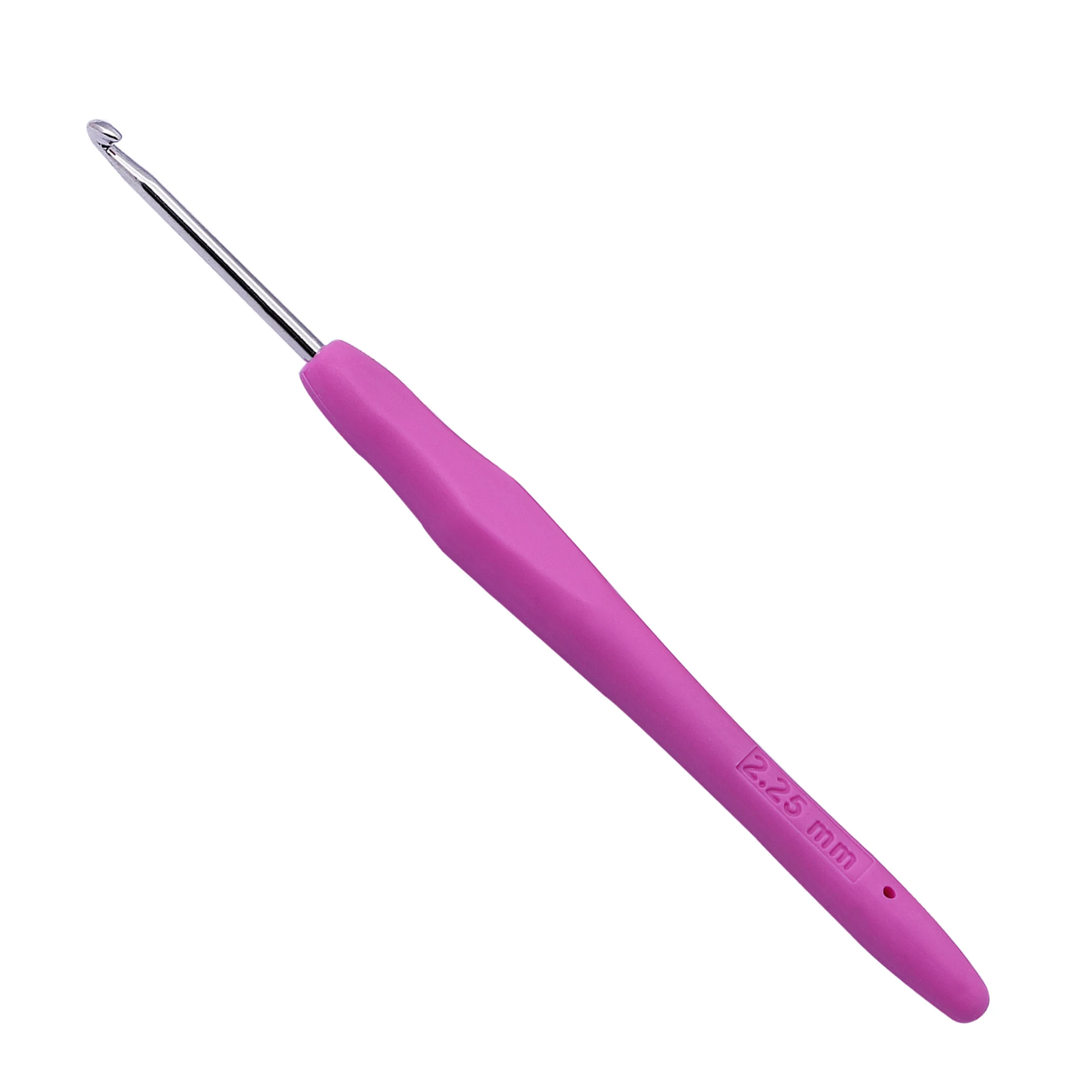2.25mm LMDZ 1 шт. 0,5-2,75 мм резиновые ручки, крючки для вязания, иглы для вязания, плетения, рукоделия, инструменты для шитья, спицы для вязания - Цвет: 2.25mm