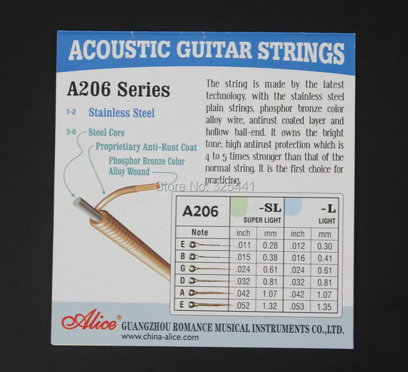 20 Sets Lot Alice A206 Great Tone Long Life Stainless Steel Phosphor Bronze Acoustic Guitar Strings | Спорт и развлечения