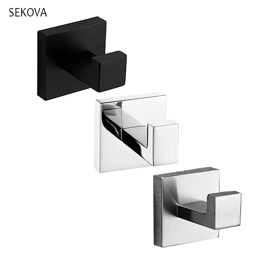 Hook Wall Mount Square Towel Robe Coat Hat Door Hanger