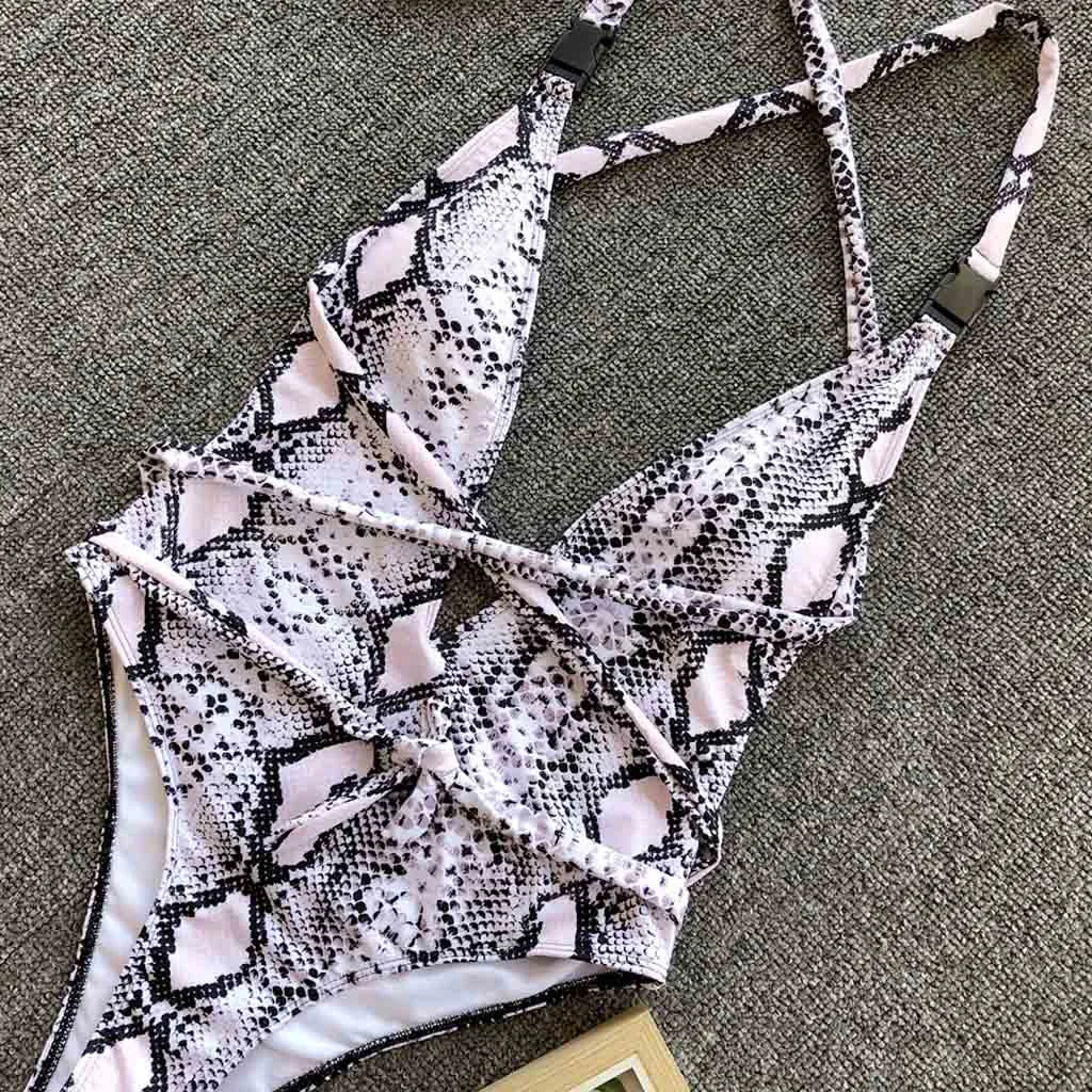 Сексуальный женский цельный бикини пэчворк пуш ап купальные костюмы с