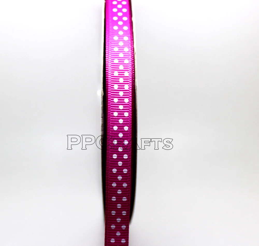 PPC211 Grosgrain лента принт &quotгорошек&quot 3/8 &quot9 мм 50 ярдов/рулон для DIY Детская упаковка