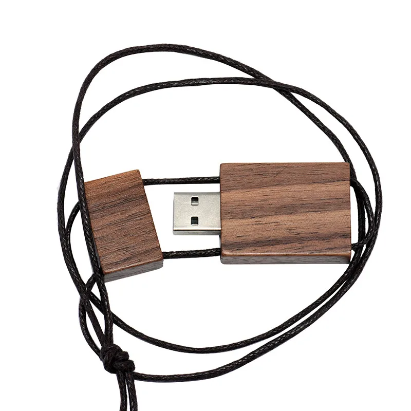 JASTER Nutural деревянный USB флеш-накопитель ремешок деревянная Флешка 8 ГБ 16 ГБ 32 ГБ флеш-накопитель карта памяти U диск логотип клиента - Цвет: Walnut wood0