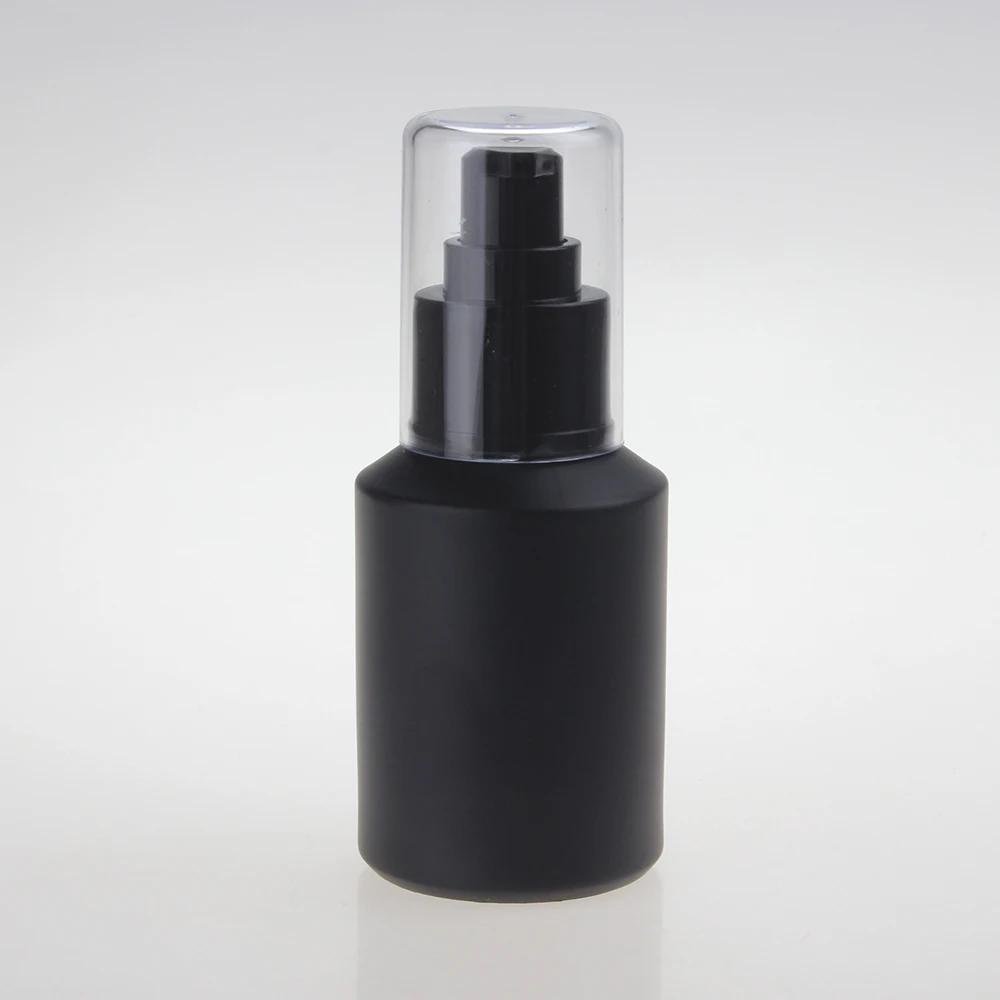 

Makeup Packaging 60ml glass lotion pump bottle, 2 oz empty spray glass bottle with black cap