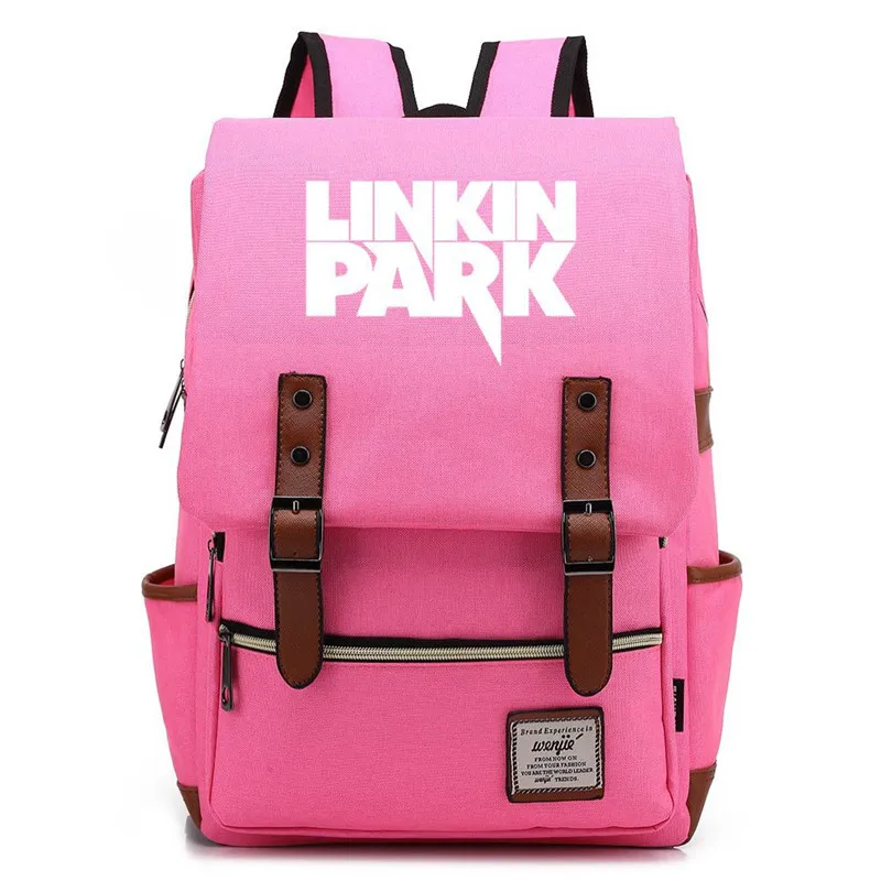 Style 1 14 16 дюймов Linkin Park Группа звезда школьная сумка Bookbag женский рюкзак Мужчины Мальчики Девочки ученики ноутбук сумка на ремне с пряжкой откидная крышка - Цвет: Style 1