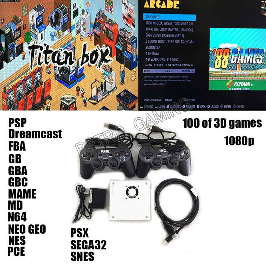 3D Titan Box ТВ игровая консоль мульти аркада/MAME/NEO GEO/игра для psp включая 4 P игры HDMI 1080 P plug and play