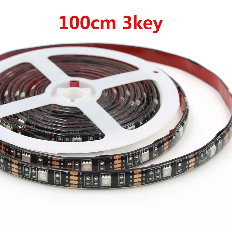 100cm 3key black pcb 1 м 2 м 3 м ТВ USB водостойкий SMD светодиодные полосы 5050 RGB многоцветный ТВ фон Настольный фон с подсветкой ТВ Компьютерный дисплей - Испускаемый цвет: 100cm 3key black pcb