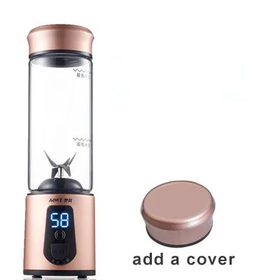 rosegold witha cover Портативный USB соковыжималка машина фрукты блендер бутылка компактный Перезаряжаемые соковыжималка чашки бытовые путешествия ручной Еда смешивания - Цвет: rosegold witha cover