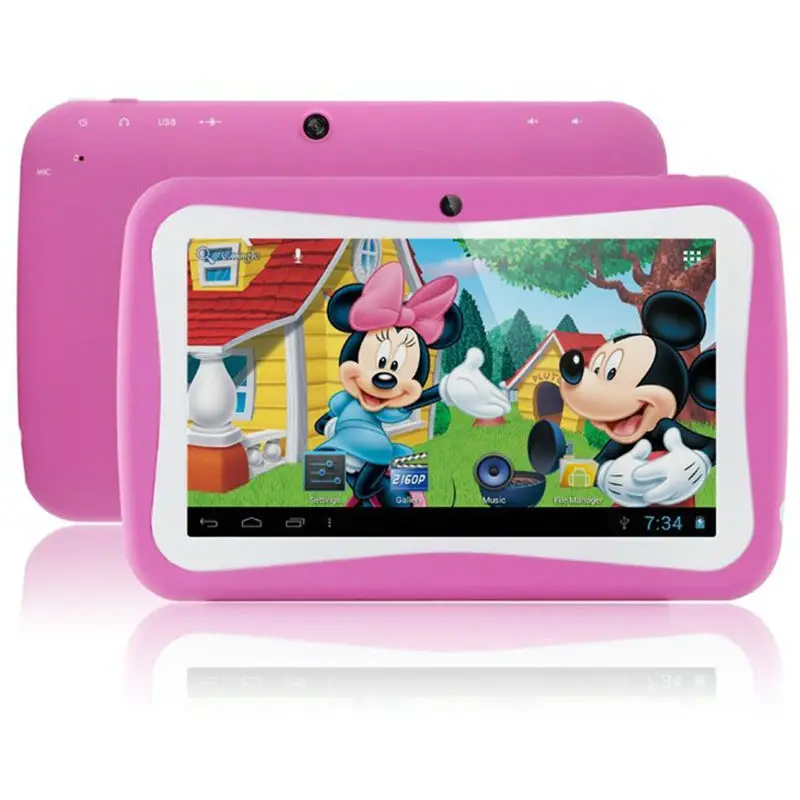 Бесплатная Доставка 7 дюймов Quad Core Дети Tablet PC 8 ГБ RK3126 Android 5.1 MID Dual Cam и Развивающие