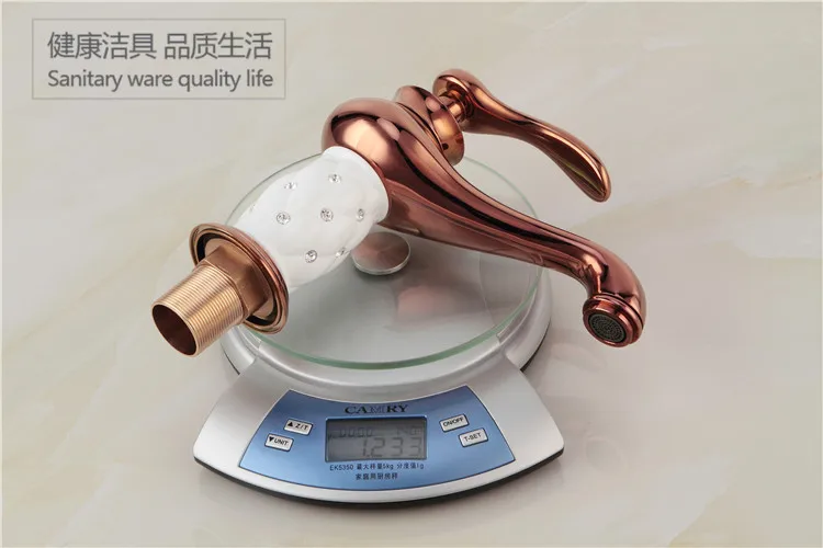 Бесплатная доставка из розового золота Ванная раковина кран для раковины с