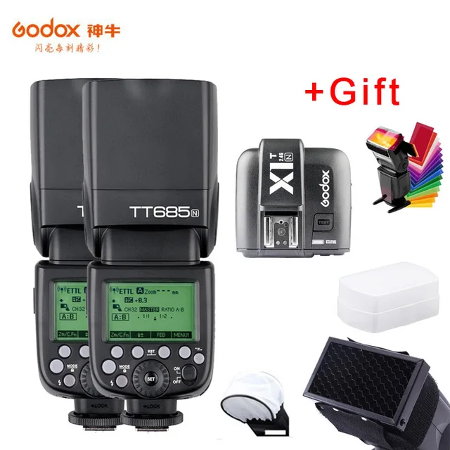 Беспроводная вспышка Godox TT685N 2 4G HSS 1/8000s i TTL GN60 для Nikon D800 D700 D7100 D7000 D5200 D7500 D810 D850