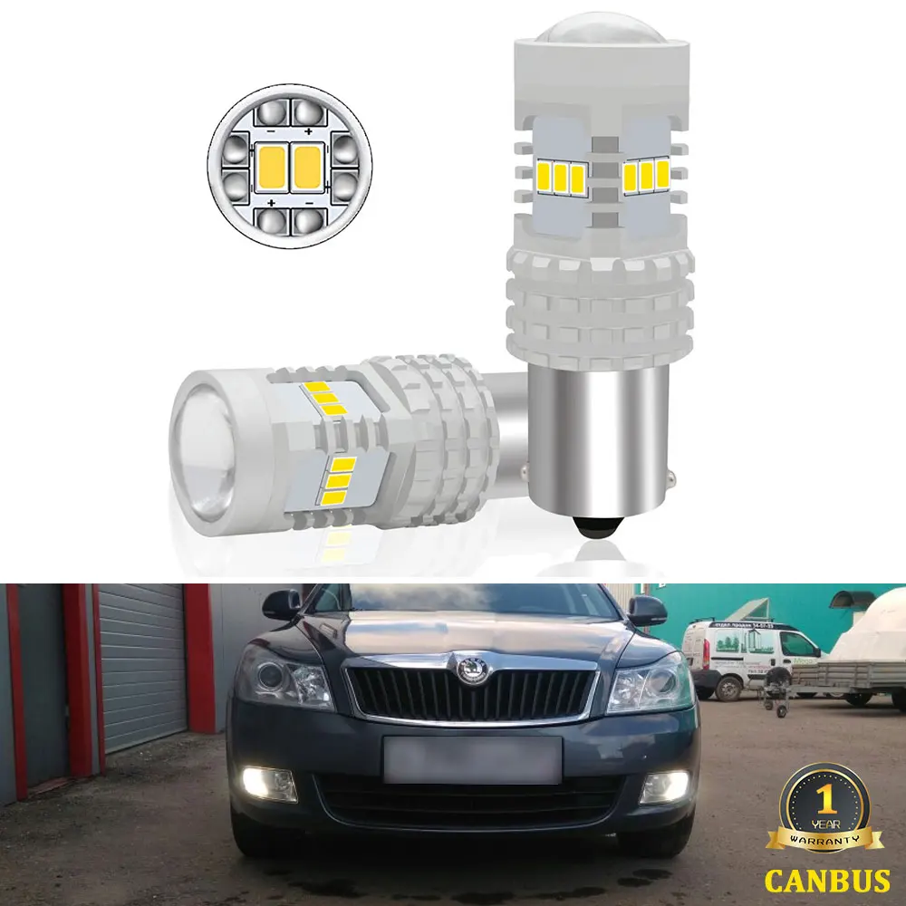 KAMMURI белый Canbus без ошибок 1156 P21W Светодиодный лампа для Skoda Superb Octavia 2 FL Габаритные