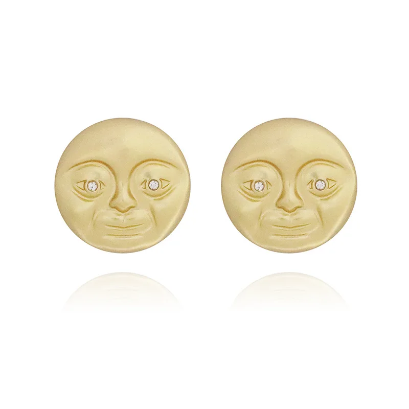SMTNEK New Funny Face Stud Earrings Women Fashion Personality :0 | Украшения и аксессуары