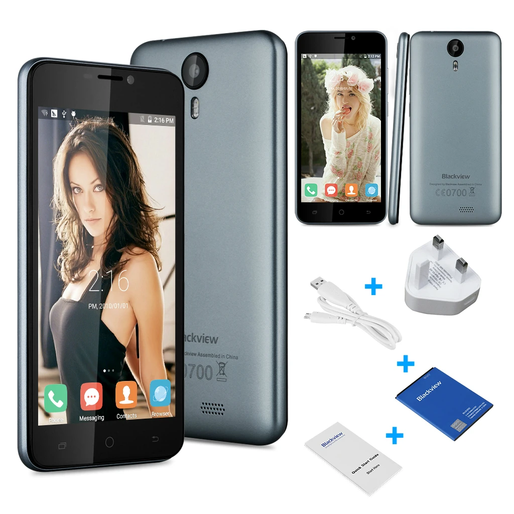 Оригинал Blackview BV2000S смартфон MTK6580 4 ядра сотовых телефонов 1 GB 8 Android 5 3g gps мобильного