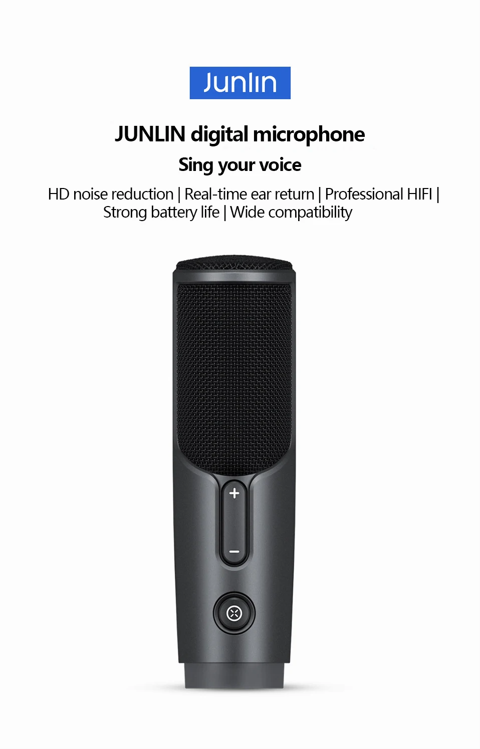 Xiaomi Mijia JUNLIN цифровой HD микрофон портативный микрофон шумоподавление в режиме реального времени возврат ушей для Android IOS