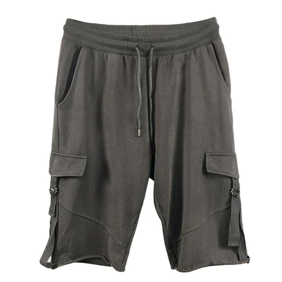 Dark grey Мужские шорты Карго Летние повседневные карманные шорты Masculino мужские джоггеры комбинезон военные короткие брюки плюс размер треники K905 - Color: Dark grey