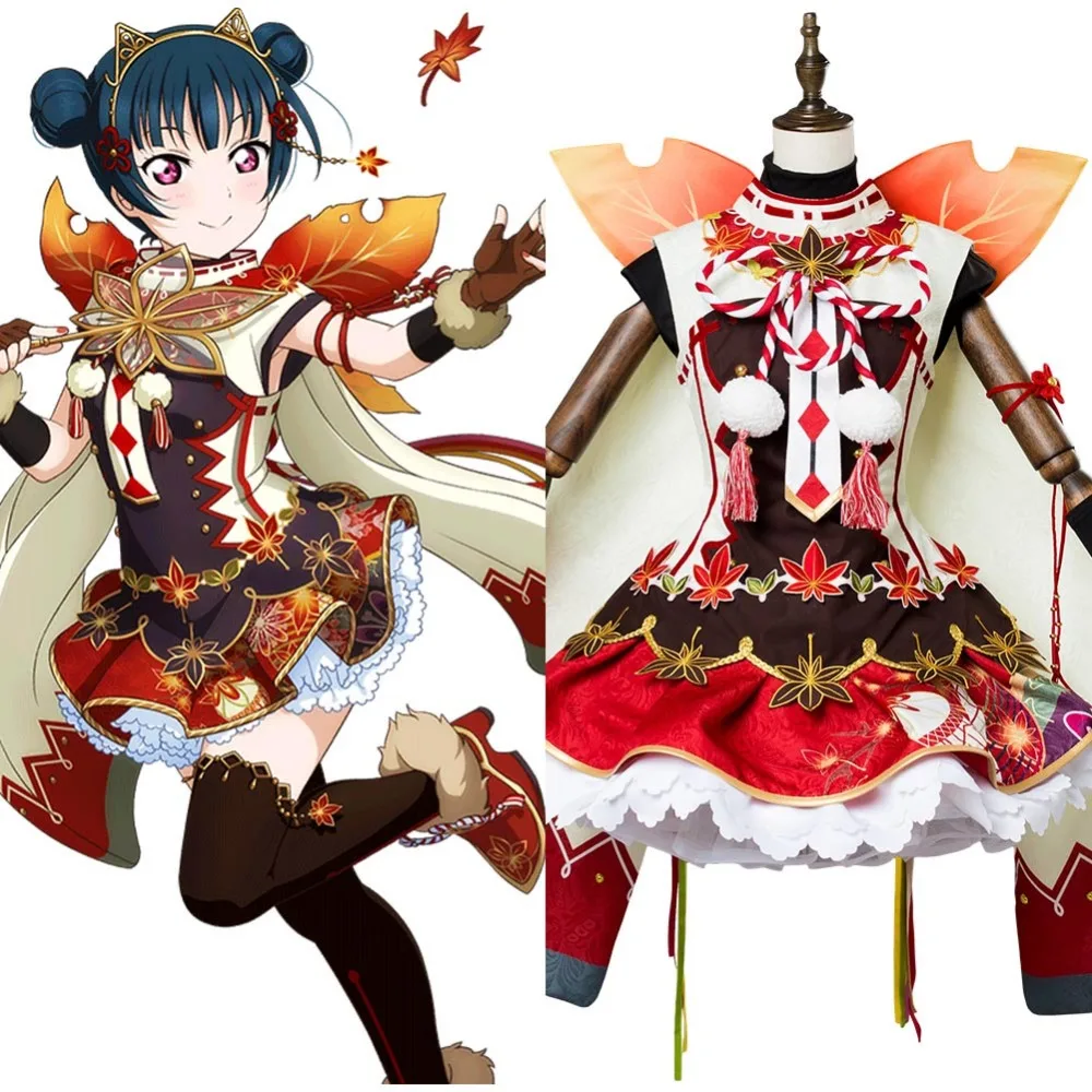 Костюм для косплея Love Live!Lovelive Aqours Ёсико Цусима осенний костюм кимоно платье|lovelive