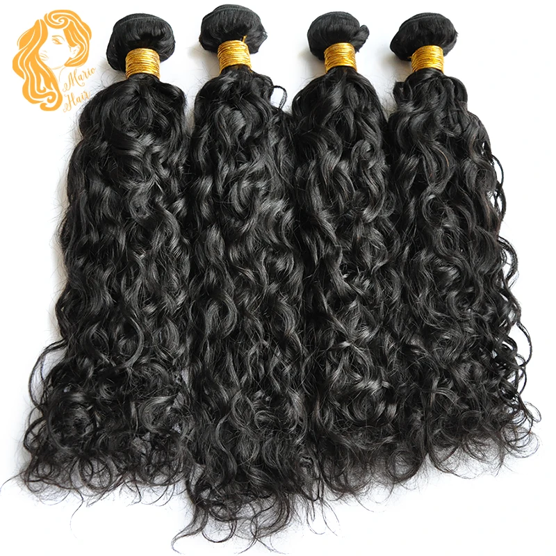 7а Малайзии вода волна мокрый и волнистые человеческие волосы 4 пучки малайзии