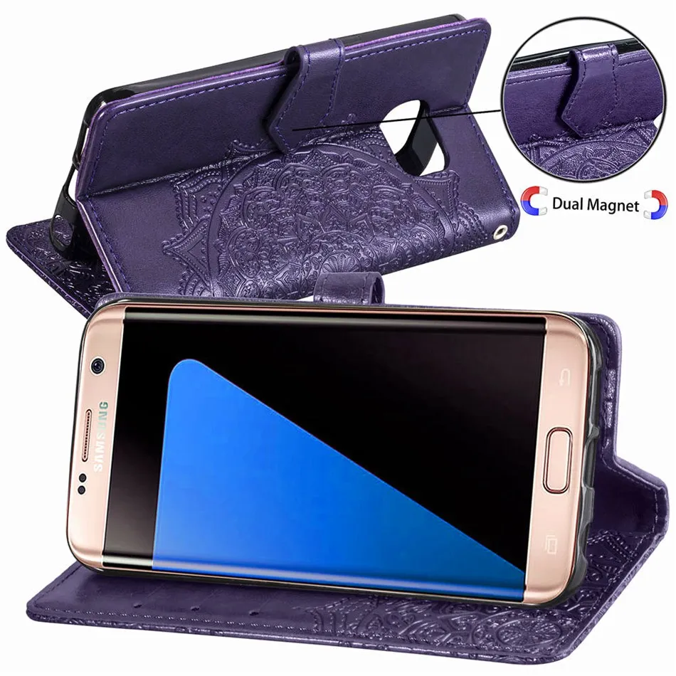 Кожаный чехол-книжка для samsung Galaxy S7 S6 Edge, чехол для samsung S7 Edge, S6 Edge, задняя крышка, слот для карт, чехол для телефона s, S7
