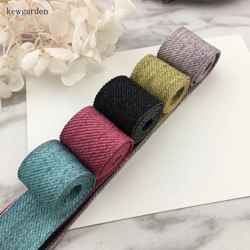 Kewgarden толстые мягкие шерстяные атласные ленты 25 мм 16 мм DIY Бант хлопок лента вручную изготовленная лента аксессуары для одежды Riband 5 м/лот