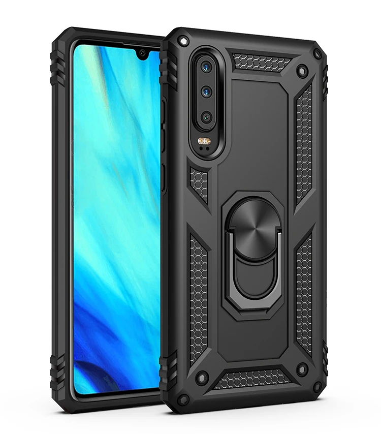 PFor Huawei P30 Pro case Holder Stand Armor Hybrid Magnetic Bracket Ring Cover For P20 Lite Y6 Y7 Y5 Y9 PSmart 2019 Case | Мобильные